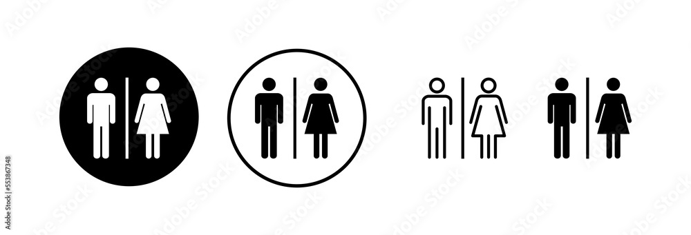 Toilet icon vector illustration. Girls and boys restrooms sign and symbol. bathroom sign. wc, lavatory