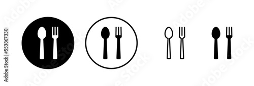 spoon and fork icon vector illustration. spoon, fork and knife icon vector. restaurant sign and symbol