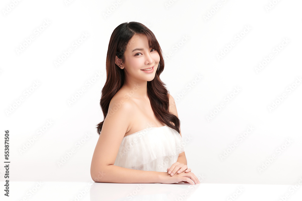 Beautiful young asian woman with clean fresh skin on white background, Face care, Facial treatment, Cosmetology, beauty and spa, Asian women portrait. Beautiful young asian woman with clean fresh skin on white background, Face care, Facial treatment, Cosmetology, beauty and spa, Asian women portrait.