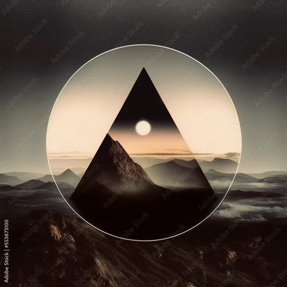 Naklejka premium A symbol that describes a natural triangle that exists in one circle of the world.