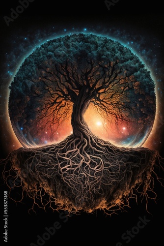 Yggdrasil the eternal tree in the middle of the world