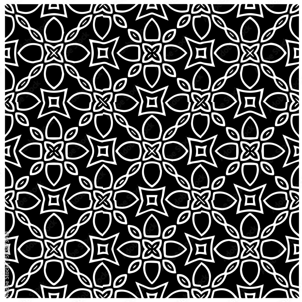 Fototapeta premium Vector pattern in geometric ornamental style. Black and white pattern.