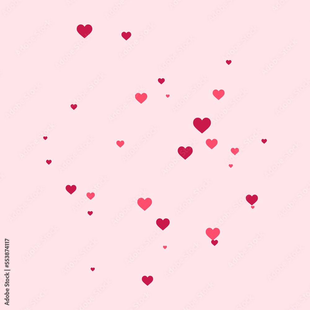 pink and red heart falling background vector illustration