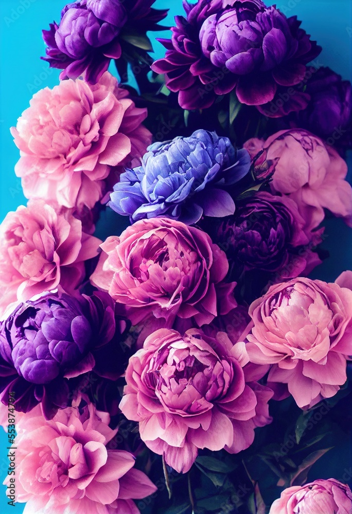 Beautiful bouquet of colorful flowers  generative ai