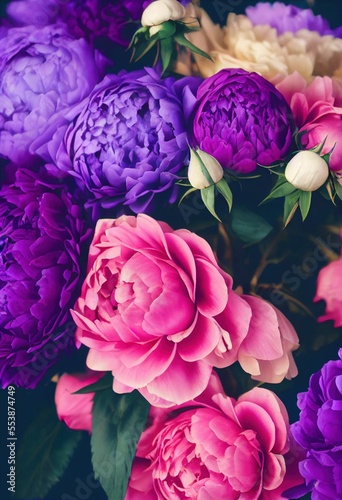 Beautiful bouquet of colorful flowers 