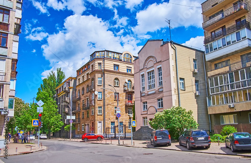 Architecture of Schovkovychna Street, Kyiv, Ukraine photo