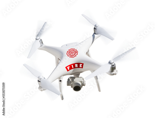 Transparent PNG Fire Department Unmanned Aircraft System, (UAS) Drone.