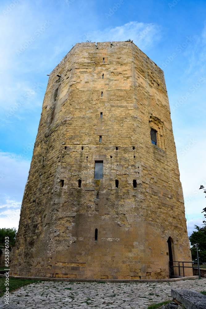 tower federico II imposing military bulwark of the medieval age enna sicily italy