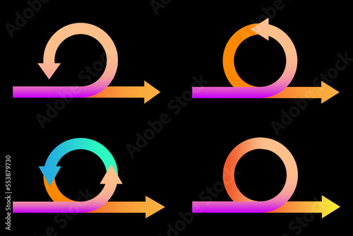 Arrows circle line movement. Vector illustration. Stock image.