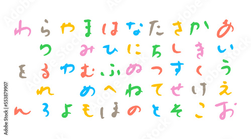手書きのゆるい雰囲気のひらがな