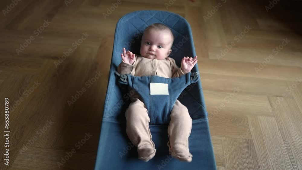 Kid Rocking In Chair newborn baby in a rocking chair. happy family kid dream concept ...