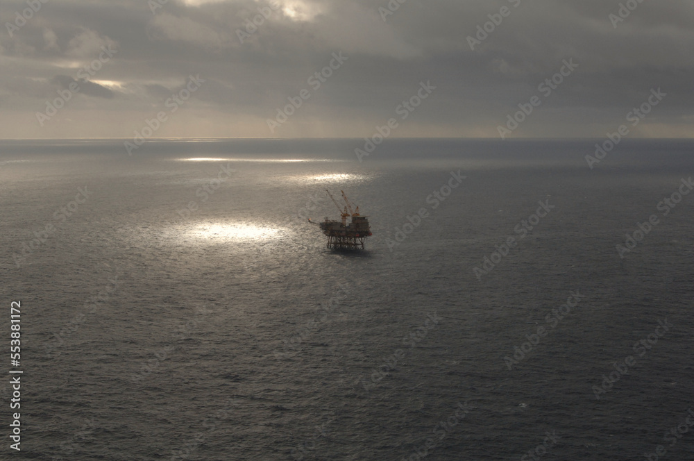Offshore platform in isolation working on Bass Strait Victoria.