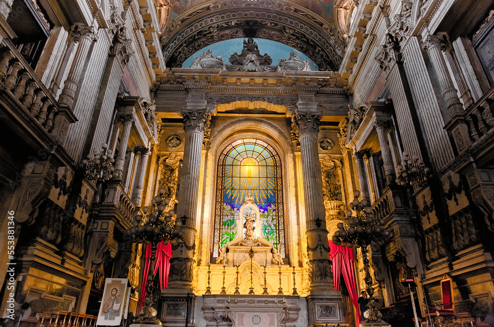Part of the inside of the Candelária Church in Rio de Janeiro.
The Church of Nossa Senhora da Candelária is a Catholic temple located in downtown Rio de Janeiro, Brazil. 