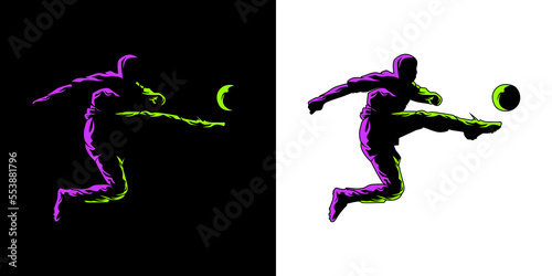 Professional man football player vector colorful