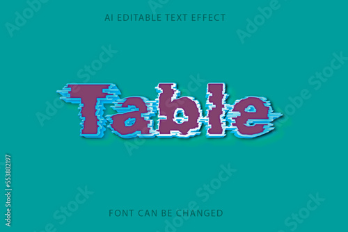 Table text effect