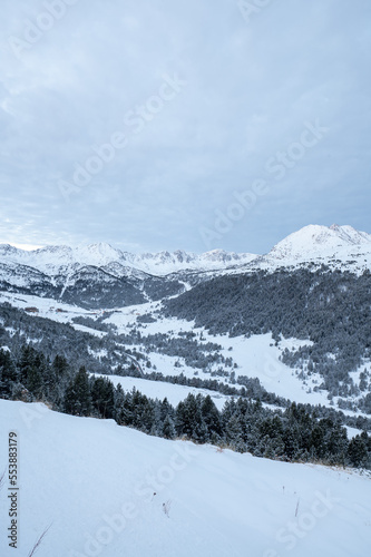 Snowy mountains in Grandvalira in Andorra in winter © martinscphoto
