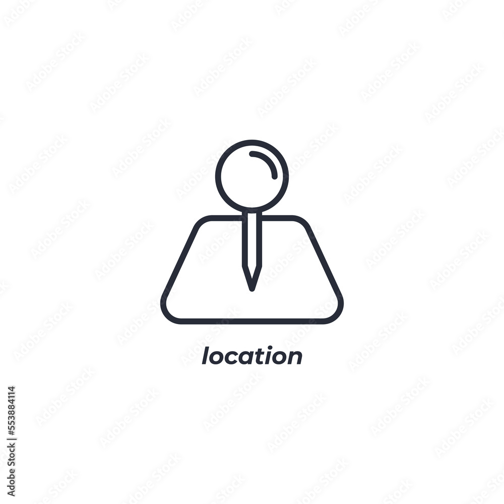 Vector sign location symbol is isolated on a white background. icon color editable. Vector sign location symbol is isolated on a white background. icon color editable.