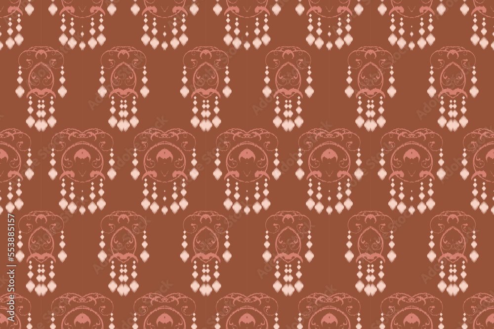 Ikkat or ikat flowers batik textile seamless pattern digital vector design for Print saree Kurti Borneo Fabric border brush symbols swatches party wear