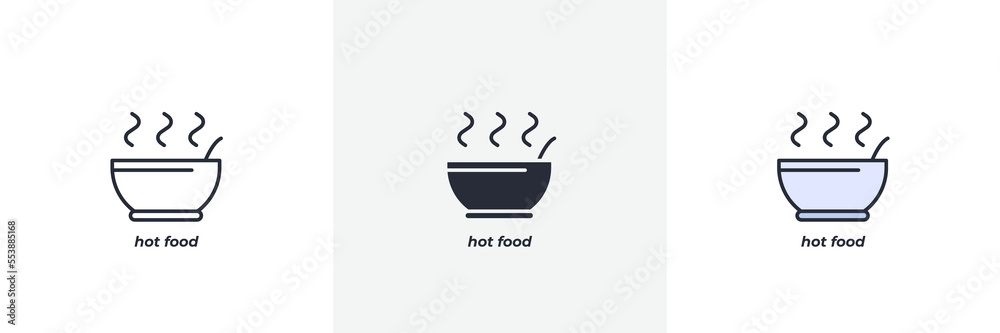 hot food icon. Line, solid and filled outline colorful version, outline and filled vector sign. Idea Symbol, logo illustration. Vector graphics hot food icon. Line, solid and filled outline colorful version, outline and filled vector sign. Idea Symbol, logo illustration. Vector graphics