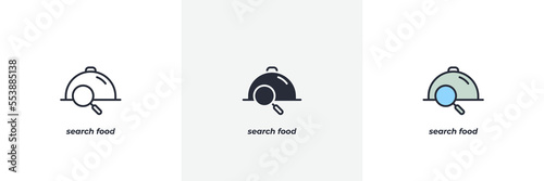 search food icon. Line, solid and filled outline colorful version, outline and filled vector sign. Idea Symbol, logo illustration. Vector graphics