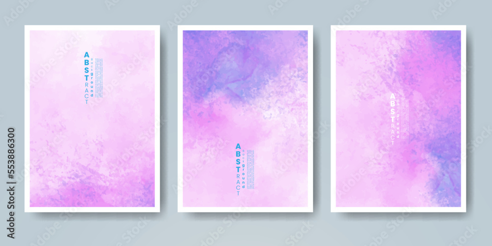 Set of creative hand painted abstract watercolor background. Design for your cover, date, postcard, banner, logo.