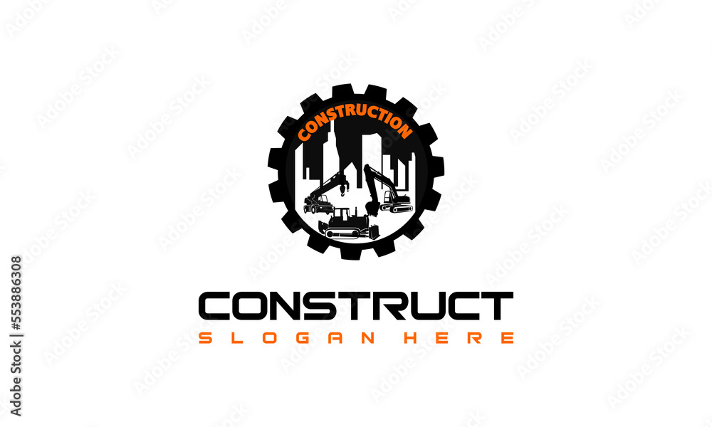 Construction Vehicle logo designs vector,