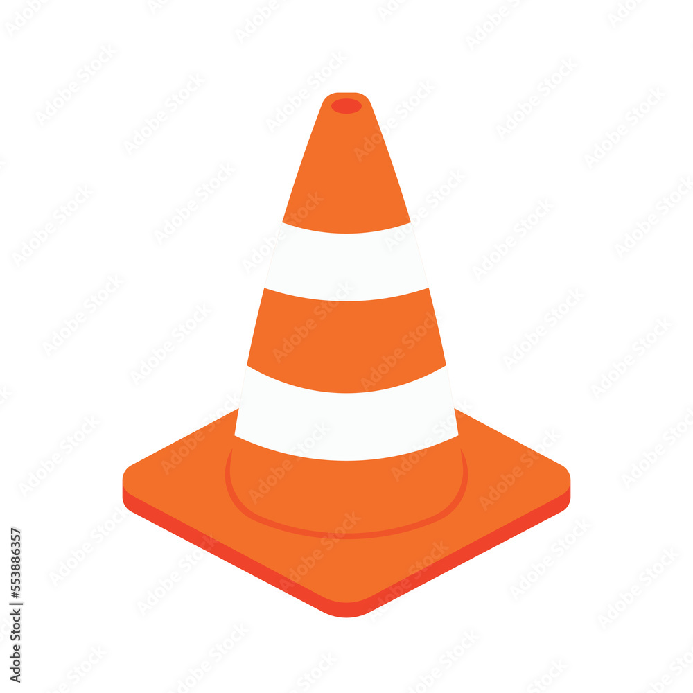 Traffic Cone Icon Clipart in Animated Cartoon Vector Illustration Traffic Cone Icon Clipart in Animated Cartoon Vector Illustration