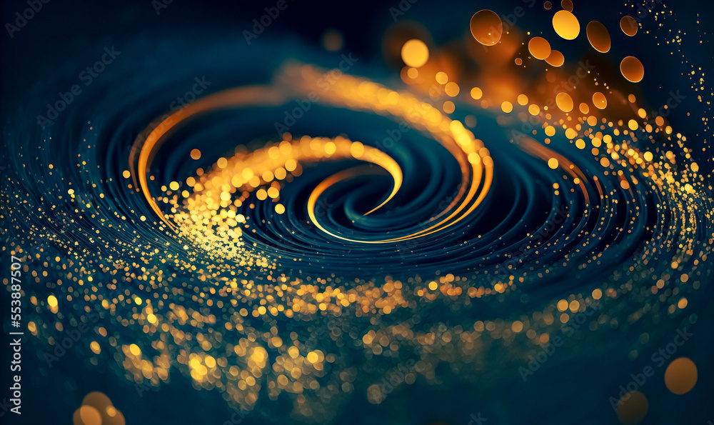 Abstract luxury swirling gold background with gold particle. Christmas ...