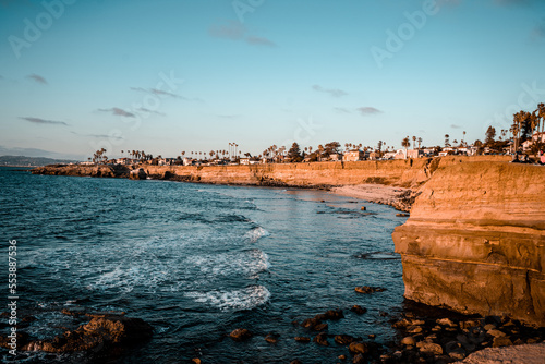 Landscape of sunset cliffs located on the west coast - San Diego, California