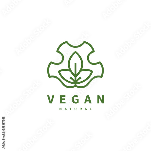 leather leaf icon vegan logo design
