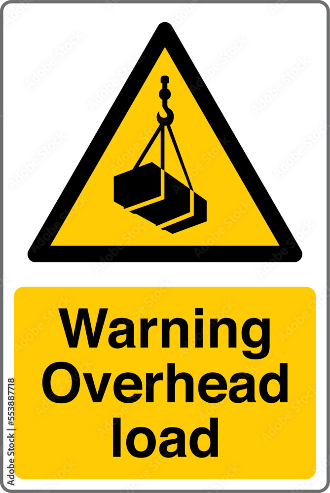 Safety Sign Marking Label Symbol Pictogram Standards Warning Overhead load Stock Vector Adobe