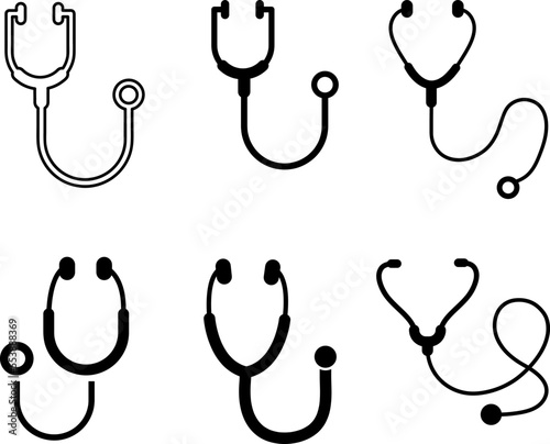  stetoskop icon set illustration on white background..eps