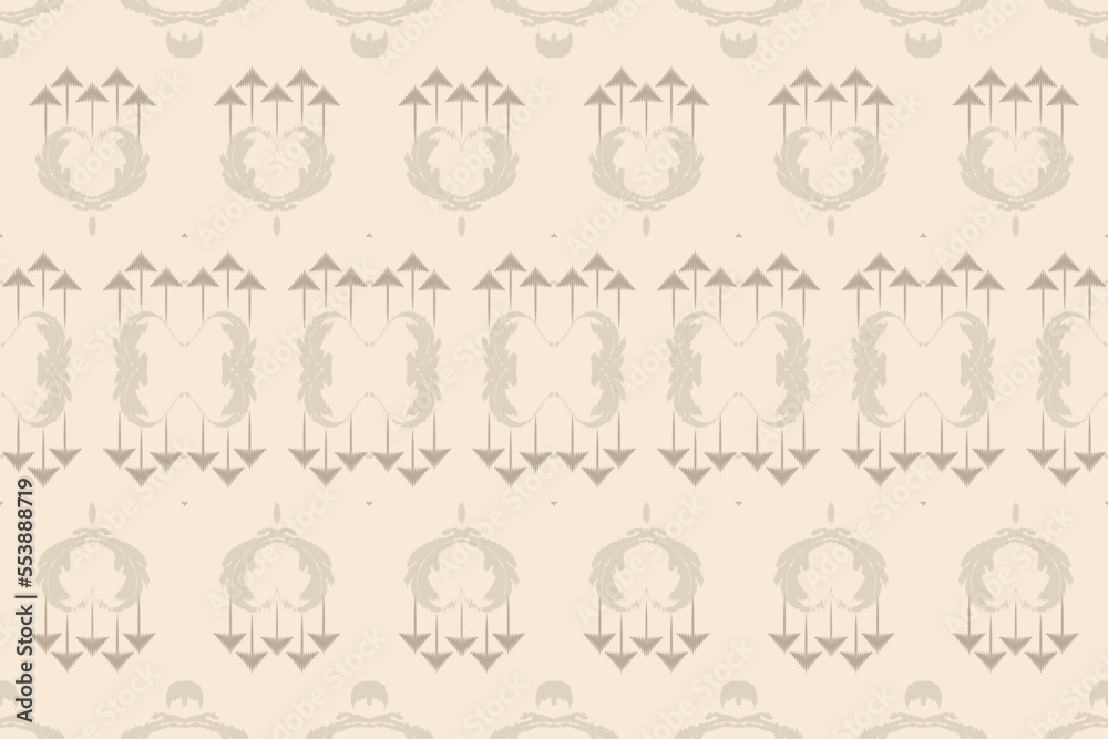 Ethnic ikat flower batik textile seamless pattern digital vector design for Print saree Kurti Borneo Fabric border brush symbols swatches designer