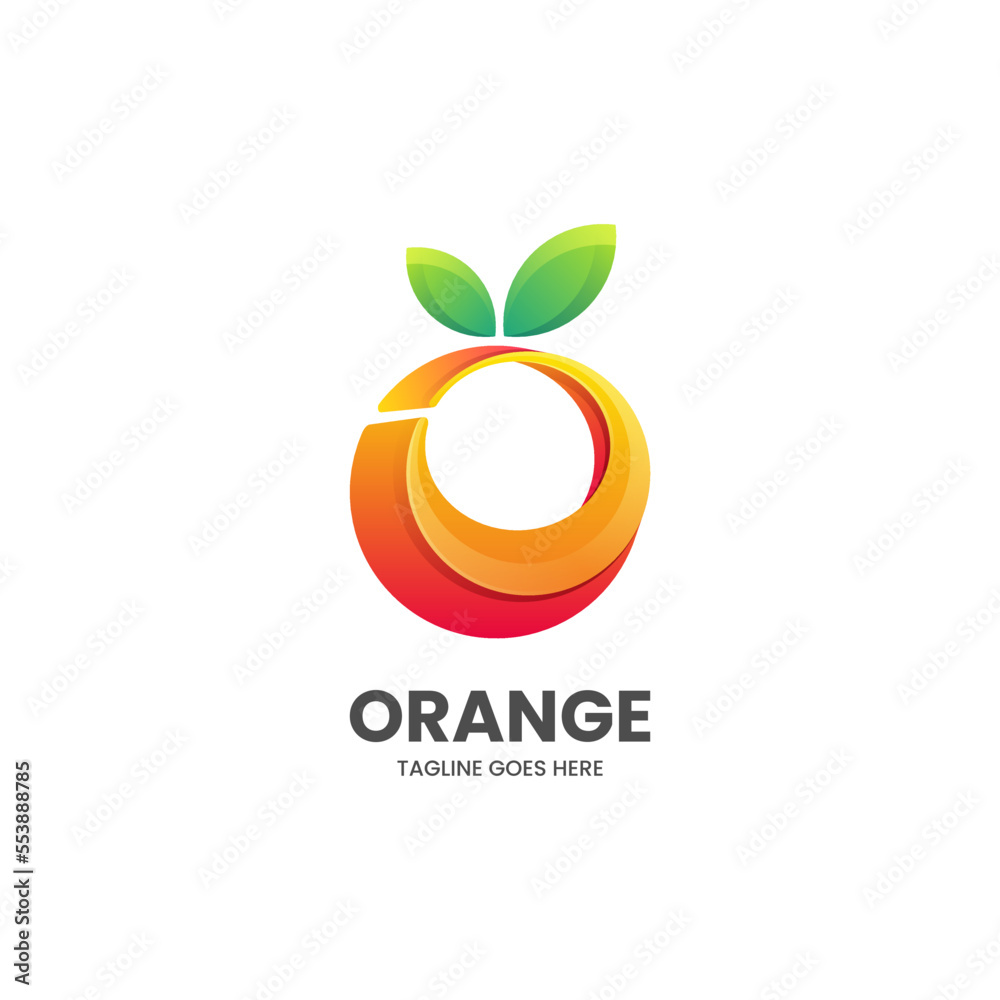 Vector Logo Illustration Orange Gradient Colorful Style