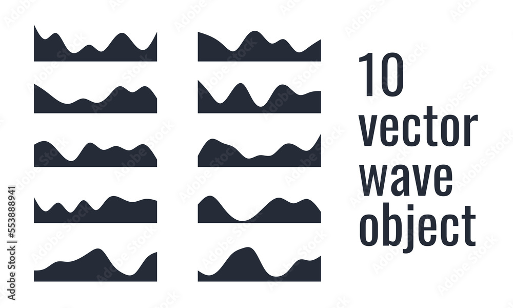 10 vector wave object, creative wave shape for any design 10 vector wave object, creative wave shape for any design