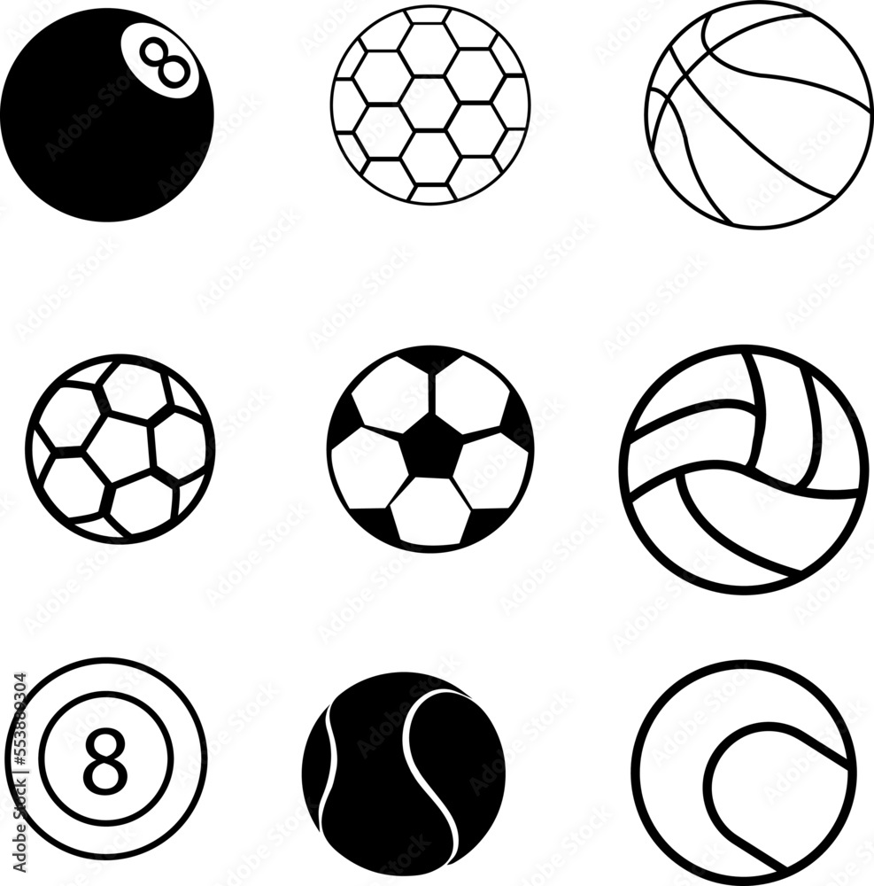vector sport ball icon set illustration on white background..eps vector sport ball icon set illustration on white background..eps