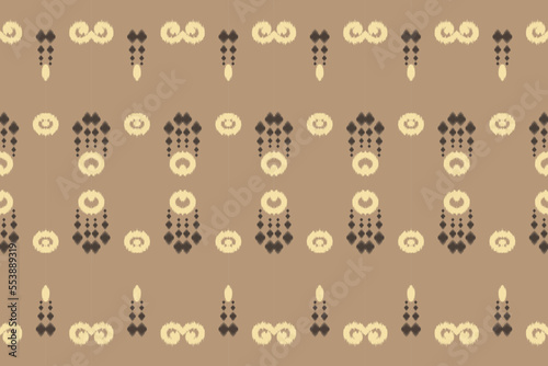 Ethnic ikat print batik textile seamless pattern digital vector design for Print saree Kurti Borneo Fabric border brush symbols swatches designer