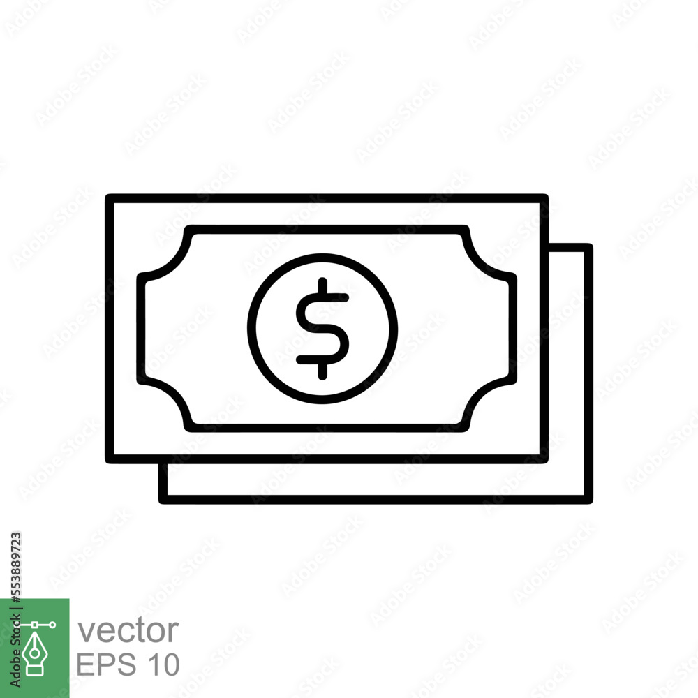 Dollar icon. Money sign, dollar paper bills, cash, financial and banking, business concept. Simple flat style. Vector illustration isolated on white background. EPS 10. Dollar icon. Money sign, dollar paper bills, cash, financial and banking, business concept. Simple flat style. Vector illustration isolated on white background. EPS 10.