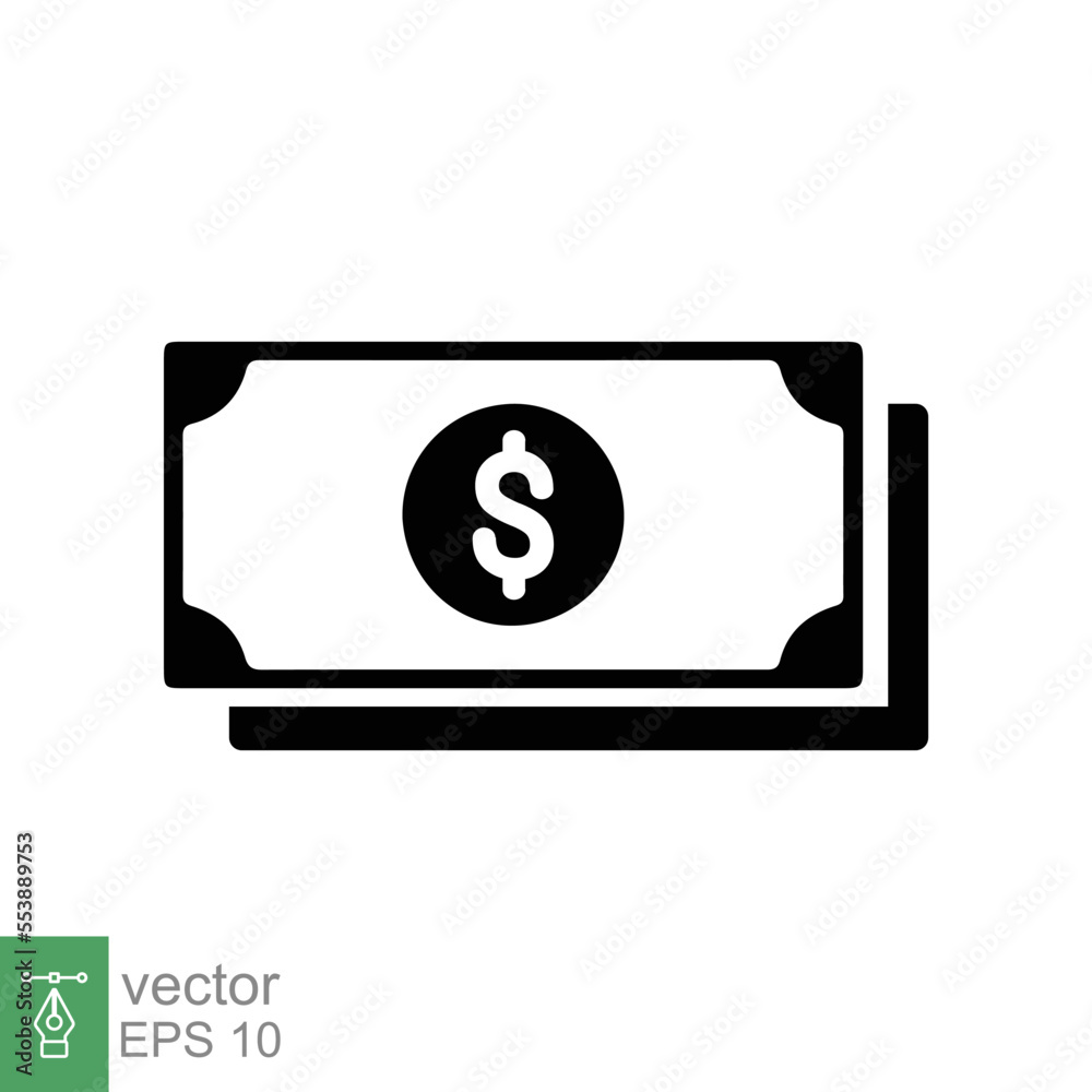 Dollar icon. Money sign, dollar paper bills, cash, financial and banking, business concept. Simple flat style. Vector illustration isolated on white background. EPS 10. Dollar icon. Money sign, dollar paper bills, cash, financial and banking, business concept. Simple flat style. Vector illustration isolated on white background. EPS 10.