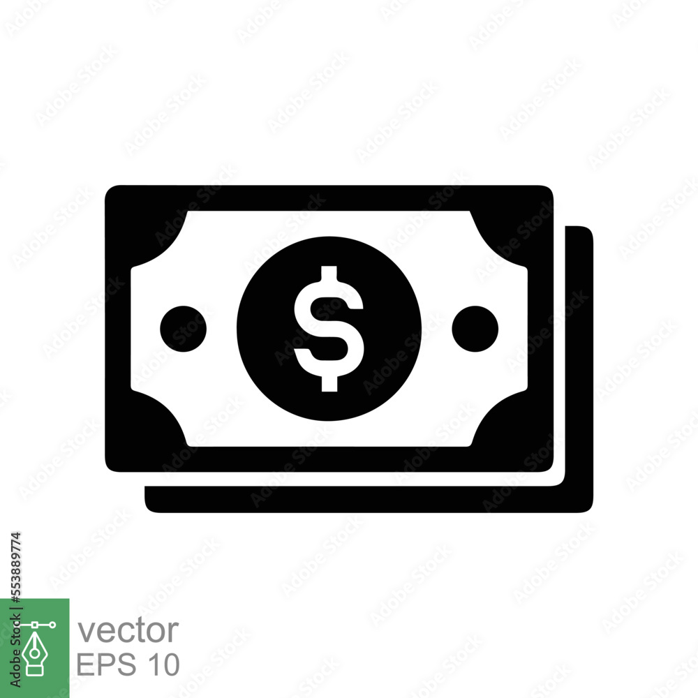 Dollar icon. Money sign, dollar paper bills, cash, financial and banking, business concept. Simple flat style. Vector illustration isolated on white background. EPS 10. Dollar icon. Money sign, dollar paper bills, cash, financial and banking, business concept. Simple flat style. Vector illustration isolated on white background. EPS 10.