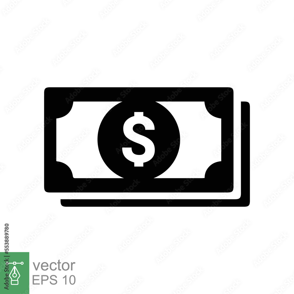 Dollar icon. Money sign, dollar paper bills, cash, financial and banking, business concept. Simple flat style. Vector illustration isolated on white background. EPS 10. Dollar icon. Money sign, dollar paper bills, cash, financial and banking, business concept. Simple flat style. Vector illustration isolated on white background. EPS 10.