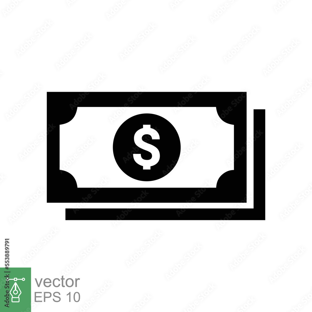 Dollar icon. Money sign, dollar paper bills, cash, financial and banking, business concept. Simple flat style. Vector illustration isolated on white background. EPS 10. Dollar icon. Money sign, dollar paper bills, cash, financial and banking, business concept. Simple flat style. Vector illustration isolated on white background. EPS 10.