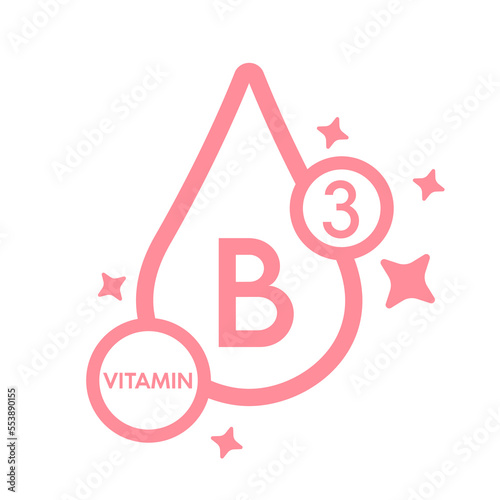 Simple drop water line vitamin A icon symbol pink isolated on a white background for mobile app and websites. Vector illustration.