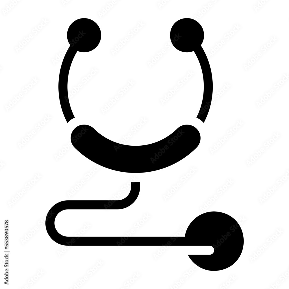 stethoscope glyph icon stethoscope glyph icon
