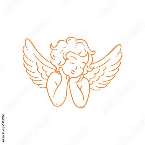 vector illustration of a baby with wings
