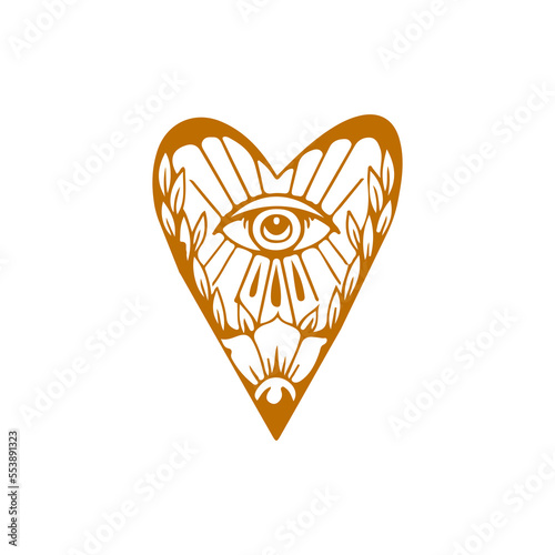 vector love symbol with eyes concept