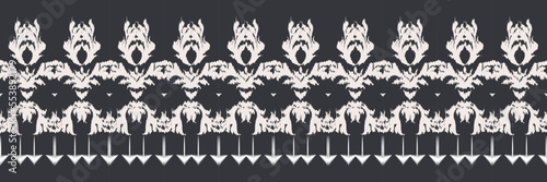 Ikat floral tribal chevron Seamless Pattern. Ethnic Geometric Ikkat Batik Digital vector textile Design for Prints Fabric saree Mughal brush symbol Swaths texture Kurti Kurtis Kurtas