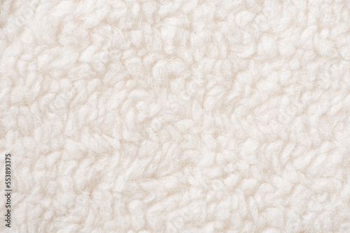 white plush fabric texture background , background pattern of soft warm material