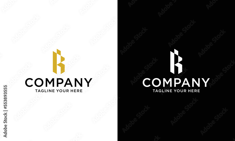 R Initial Uppercase Letter Logo Design Template Vector Illustration