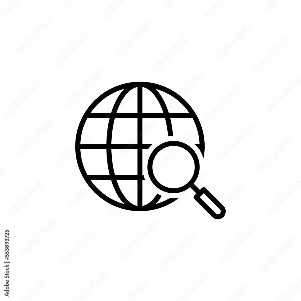 internet search with magnifier icon vector illustration on white background internet search with magnifier icon vector illustration on white background